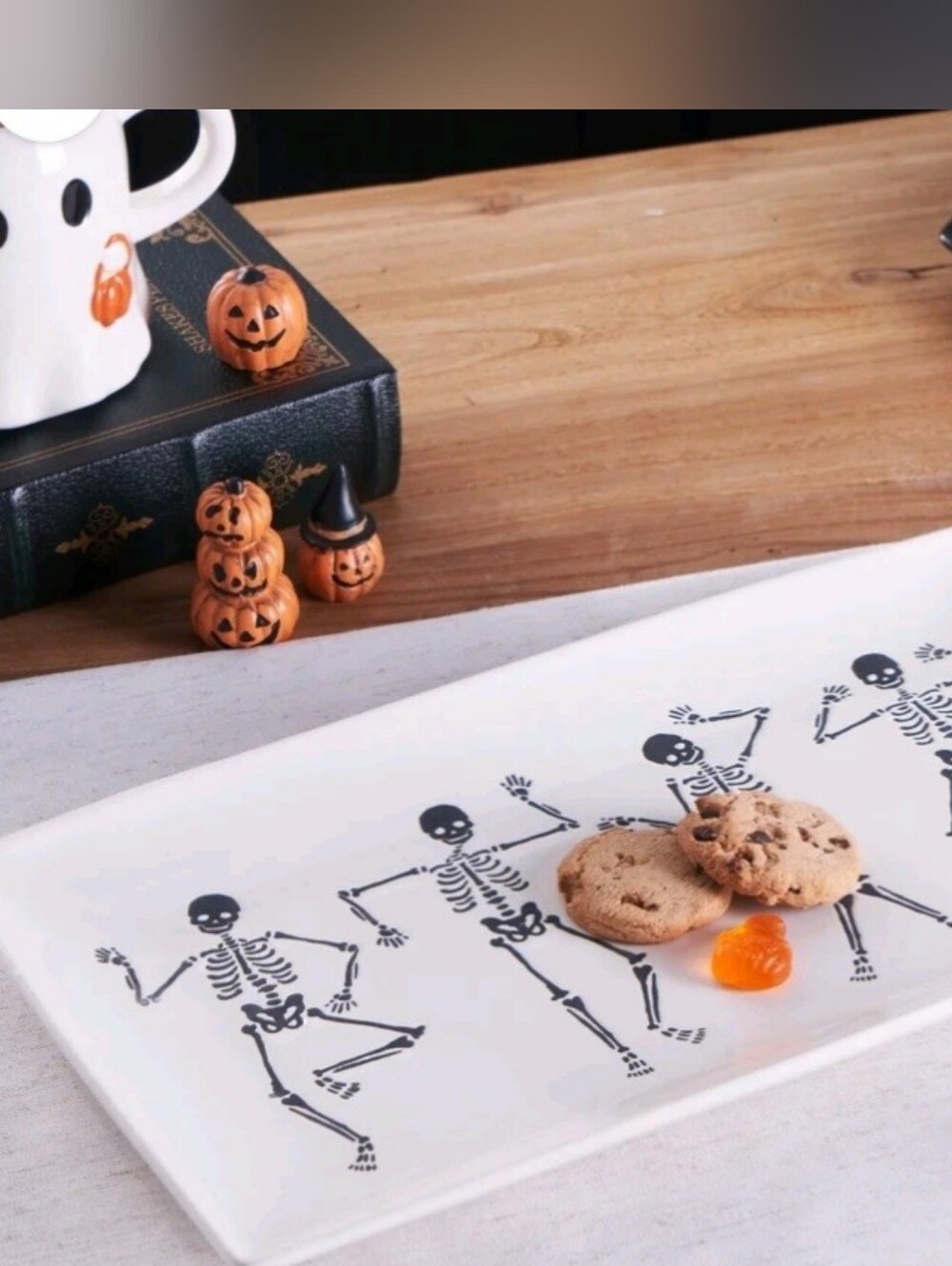 Halloween Way To Celebrate Skeleton Serving Platter NEW